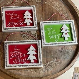 3 Burton Christmas wall hangings